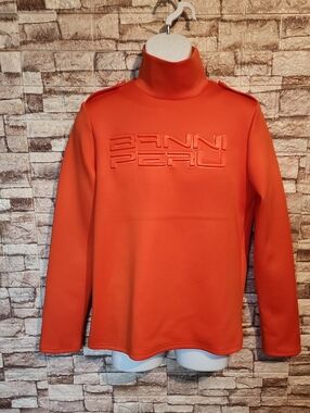 BANNI PERU Orange High-Neck Sweatshirt